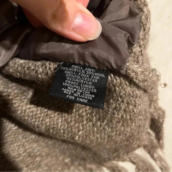 Dollhouse Faux Fur Knit Wool Blend Cropped Fringe Vest Women's M Boho Layers - Picture 7 of 9